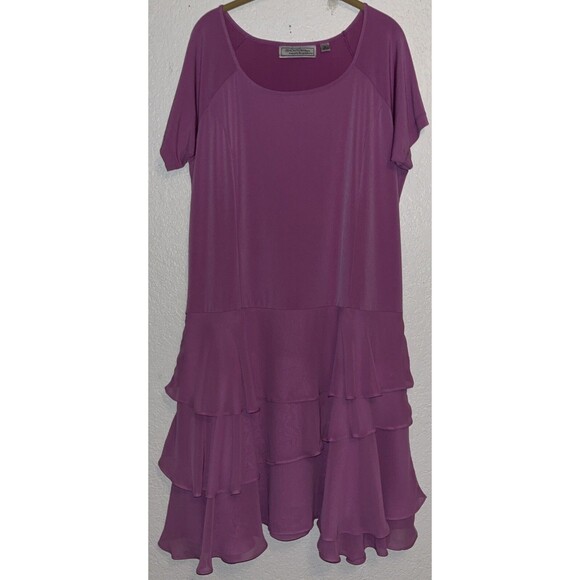 Simonton Says By George Simonton Dress Fit And Flare Women Sz XL Purple - Picture 1 of 6